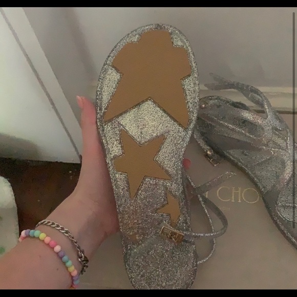 Jimmy Choo Jelly Sandals in Silver. Size 6.5. Never worn - Picture 2 of 3